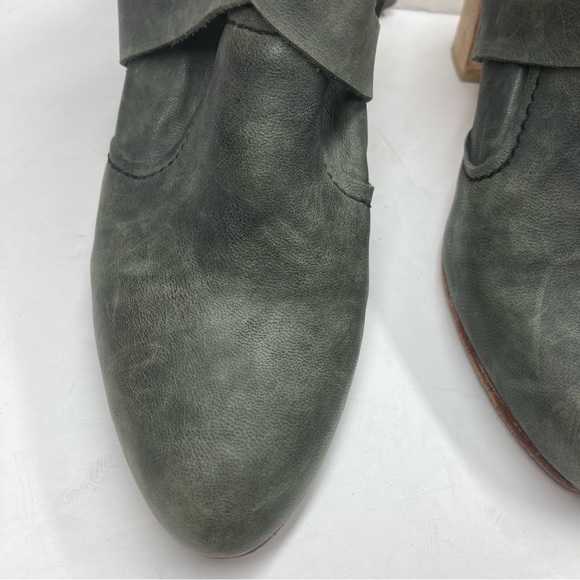 Free People Seven Wonders Leather Boots Washed Black 39 US 8.5/9 heeled - Picture 12 of 16